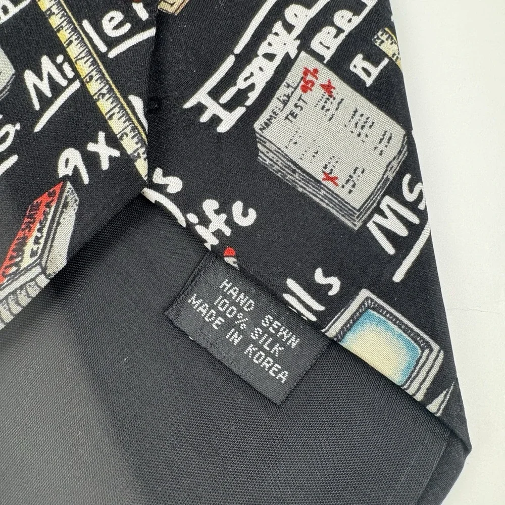 Nicole Miller Studio Teacher Novelty Tie Math Science Chalkboard Neck Tie 1996